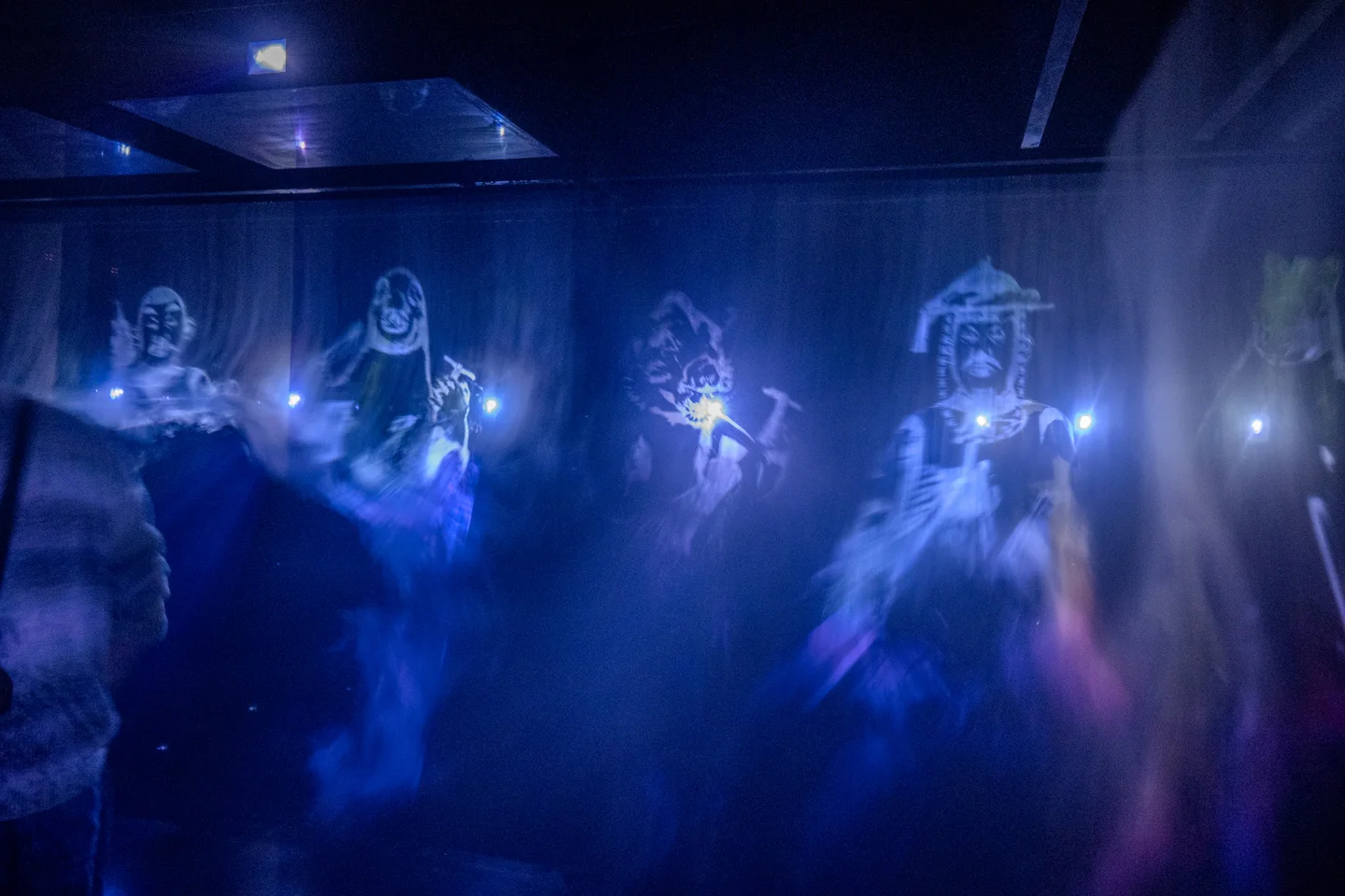 Interactive mist art projection