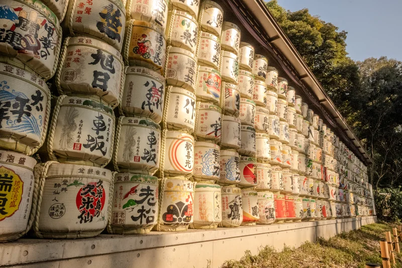 Large Sake Barrels Donated to Meiji Shrine