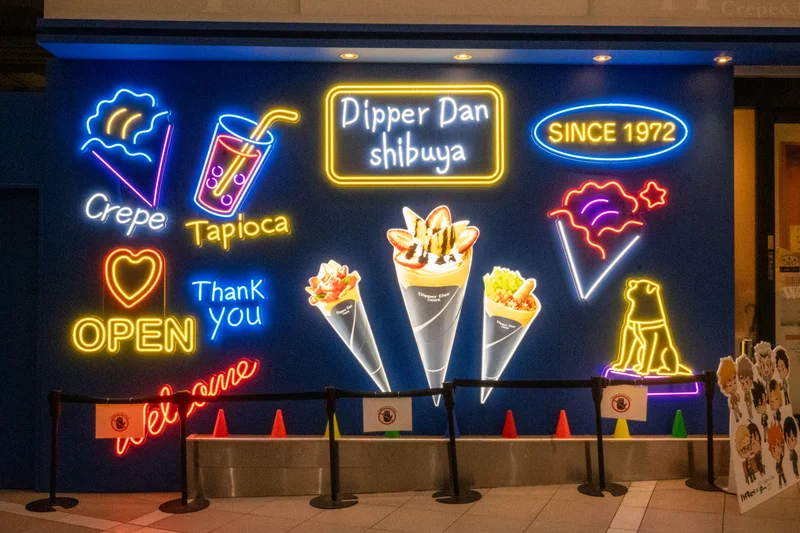 Shibuya Street with Crepe Shops